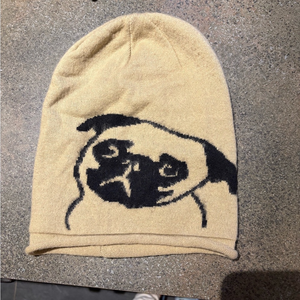 PUG hat!! Dorothy Perkins Beige and Black Knit Beanie